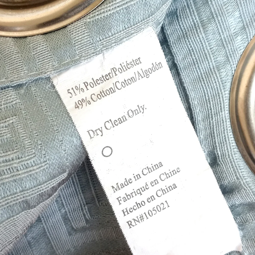 Light Aqua Blue Semi Sheen Mid Century Modern Curtain Panel 50